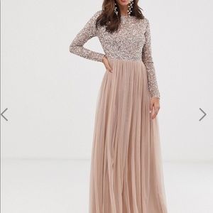 ASOS Blush Sequin bridesmaid dress